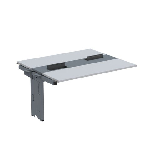 Complemento de Mesa Plataforma para Coworking para 2 Pessoas 140x120 140cm Industrial Cinza e Grafito