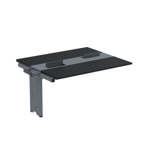 Complemento de Mesa Plataforma para Coworking para 2 Pessoas 140x120 140cm Industrial Preto e Cinza