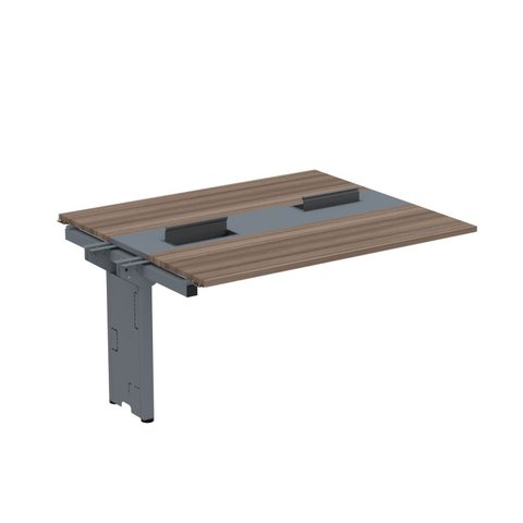Complemento de Mesa Plataforma para Coworking para 2 Pessoas 140x120 140cm Industrial Marrom e Cinza