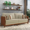 Ver imagem 6 de Sofá 2 Lugares Living 172cm Pé Madeira Valença Marrom/veludo K01 - D\'rossi Cor Bege
