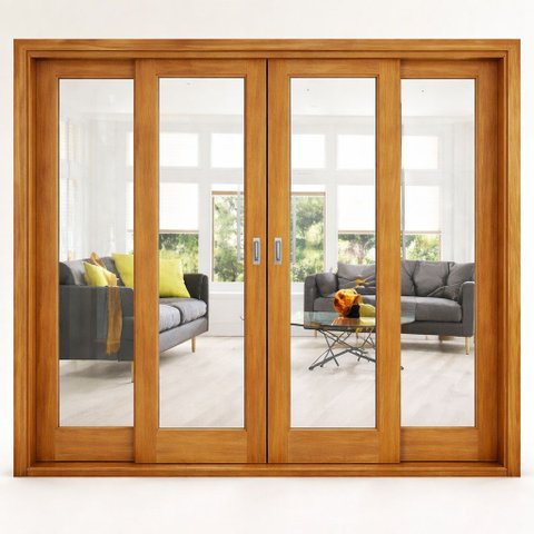 Porta Balcão de Madeira Modelo York 4fls 2,15(a)x2,00(l) C/fechadura