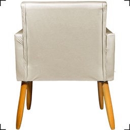 Kit 4 Poltronas Decorativa para Sala Recepção Consultório Nina Corino Cores Pé Palito 30 Cm Castanho - 6