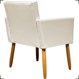 Kit 4 Poltronas Decorativa para Sala Recepção Consultório Nina Corino Cores Pé Palito 30 Cm Castanho - 5