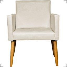 Kit 4 Poltronas Decorativa para Sala Recepção Consultório Nina Corino Cores Pé Palito 30 Cm Castanho - 3