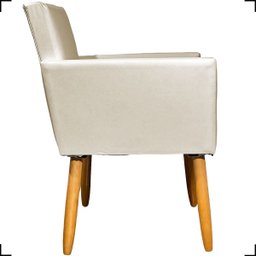 Kit 4 Poltronas Decorativa para Sala Recepção Consultório Nina Corino Cores Pé Palito 30 Cm Castanho - 4
