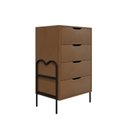 Ver imagem 2 de Cômoda Moderna 4 Gavetas 43x92cm Oasis Marrom/Preto/Nature