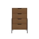 Ver imagem 4 de Cômoda Moderna 4 Gavetas 43x92cm Oasis Marrom/Preto/Nature