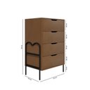 Ver imagem 3 de Cômoda Moderna 4 Gavetas 43x92cm Oasis Marrom/Preto/Nature
