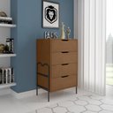 Ver imagem 1 de Cômoda Moderna 4 Gavetas 43x92cm Oasis Marrom/Preto/Nature