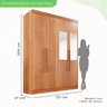 Guarda-roupa Casal com Espelho 4 Portas 2 Gavetas França - 5