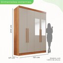 Ver imagem 4 de Guarda-roupa Casal com Espelho 4 Portas 2 Gavetas França