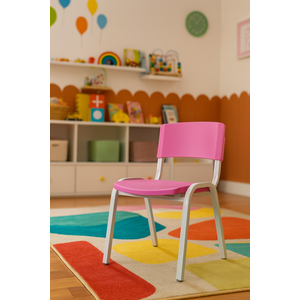 Cadeira Infantil Iso Rosa Brinquedoteca Escolas Ecomhome