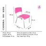 Cadeira Infantil Iso Rosa Brinquedoteca Escolas Ecomhome - 7