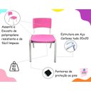 Ver imagem 6 de Cadeira Infantil Iso Rosa Brinquedoteca Escolas Ecomhome