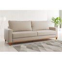 Ver imagem 1 de Sofá Fixo Living 3 Lugares Linho MDP Bege Ares 220cm