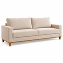 Ver imagem 2 de Sofá Fixo Living 3 Lugares Linho MDP Bege Ares 220cm