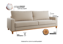 Ver imagem 4 de Sofá Fixo Living 3 Lugares Linho MDP Bege Ares 220cm