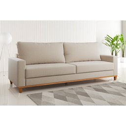 Sofá Fixo Living 2 Almofadas Soltas 4 Lugares 220cm Ares - 1
