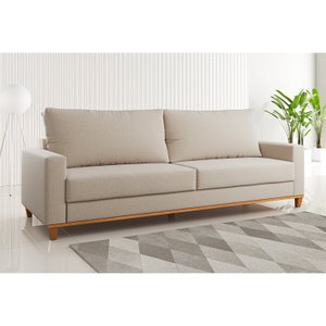 Sofá Fixo Living 2 Almofadas Soltas 4 Lugares 220cm Ares
