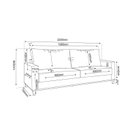 Ver imagem 3 de Sofá Fixo Living 3 Lugares Linho MDP Bege Ares 220cm