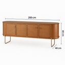 Ver imagem 5 de Aparador Buffet Laminado em Jequitiba com Pés Ouro 4 Portas Sheldon