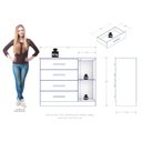 Ver imagem 3 de Cômoda Sapateira Genova Plus 1 Porta 4 Gavetas Marrom/Cinamomo