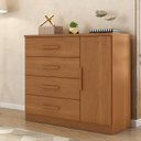 Ver imagem 1 de Cômoda Sapateira Genova Plus 1 Porta 4 Gavetas Marrom/Cinamomo