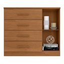 Ver imagem 4 de Cômoda Sapateira Genova Plus 1 Porta 4 Gavetas Marrom/Cinamomo