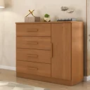 Ver imagem 1 de Cômoda Sapateira 1 Porta 4 Gavetas Genova Plus