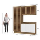 Ver imagem 4 de Armário de Cozinha Compacta com Vidro Reflecta 100% Mdf 192cm Nogueira/branco Celeste Kappesberg