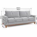 Ver imagem 3 de Sofá Fixo 4 Lugares com 2 Almofadas Soltas Inox Ares 220cm