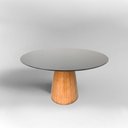Ver imagem 2 de Mesa de Jantar Cone Redonda 120 Cm Base Madeira Freijó Tampo Laqueado Cor Preto