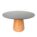 Ver imagem 1 de Mesa de Jantar Cone Redonda 120 Cm Base Madeira Freijó Tampo Laqueado Cor Preto
