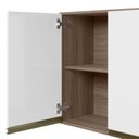 Ver imagem 4 de Cozinha Completa Modulada Torre Quente 5 Peças 100% MDF Angela Branco/Carvalho Tok/UV