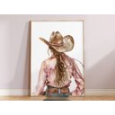 Ver imagem 2 de Quadro Decorativo Cowgirl Boiadeira Cavalo Rodeio Mulher Quarto Decoração