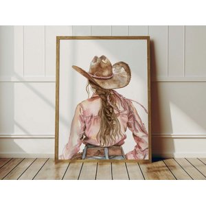 Quadro Decorativo Cowgirl Boiadeira Cavalo Rodeio Mulher Quarto Decoração
