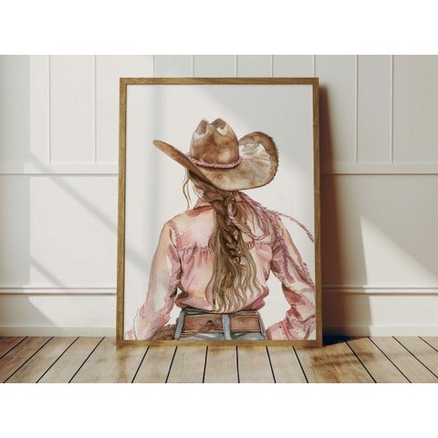 Quadro Decorativo Cowgirl Boiadeira Cavalo Rodeio Mulher Quarto Decoração