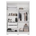 Ver imagem 3 de Guarda-Roupa Solteiro 4 Portas 2 Gavetas com Pés França Branco
