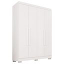 Ver imagem 2 de Guarda-Roupa Solteiro 4 Portas 2 Gavetas com Pés França Branco