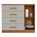 Ver imagem 4 de Cômoda Sapateira Genova Plus 1 Porta 4 Gavetas Bege/Cinamomo/Areia