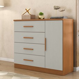 Cômoda Sapateira 1 Porta 4 Gavetas Genova Plus - 1