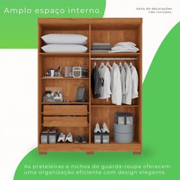 Guarda-roupa Casal 4 Portas 2 Gavetas França - 2