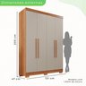 Guarda-roupa Casal 4 Portas 2 Gavetas França - 4