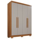 Ver imagem 3 de Guarda-Roupa Solteiro 4 Portas 2 Gavetas com Pés França Off White/Cinamomo