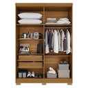 Ver imagem 5 de Guarda-Roupa Solteiro 4 Portas 2 Gavetas com Pés França Off White/Cinamomo