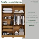 Ver imagem 7 de Guarda-Roupa Solteiro 4 Portas 2 Gavetas com Pés França Off White/Cinamomo