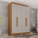 Ver imagem 1 de Guarda-Roupa Solteiro 4 Portas 2 Gavetas com Pés França Off White/Cinamomo