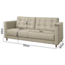 Ver imagem 4 de Sofá Living Viena 2 Lugares 170cm para Sala Recepção Consultório Linho - Sofa Store:linho Bege