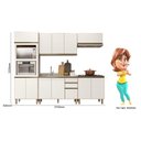 Ver imagem 3 de Cozinha Completa Modulada Torre Quente 5 Peças 100% MDF Angela Branco/Carvalho Tok/Bianco