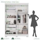 Ver imagem 4 de Guarda-Roupa Solteiro com Espelho 4 Portas 2 Gavetas com Pés França Branco